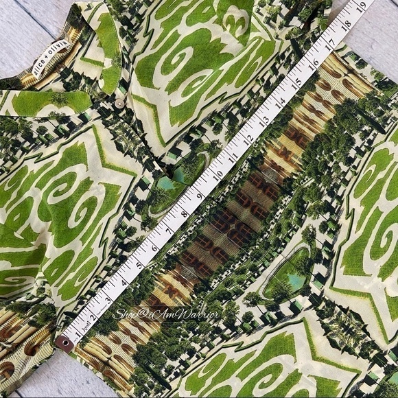 Alice + Olivia mirrored botanical garden silk blouse *shop@iamwarrior - Picture 12 of 16